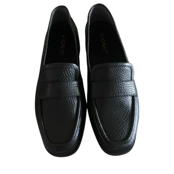 Vionic Sellah Black Leather Loafer 6 - Picture 1 of 7